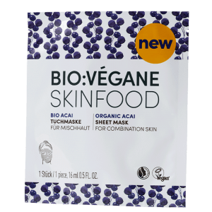 <b>MASCARILLA DE BIOCELULOSA</b><br>para piel mixta<br>Acai orgánico