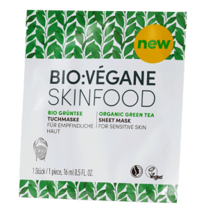 <b>MASCARILLA DE BIOCELULOSA</b><br>para piel sensible<br>Té verde orgánico