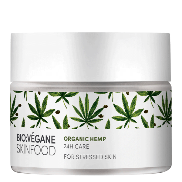 <b>TRATAMIENTO 24H</b><br>para piel estresada<br>Cáñamo orgánico