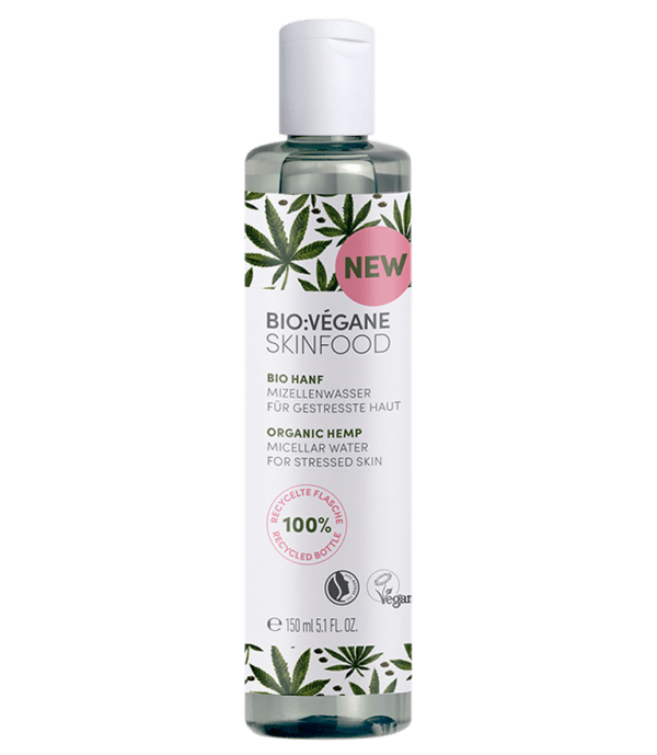 <b>AGUA MICELAR</b><br>para piel estresada<br>Cáñamo orgánico